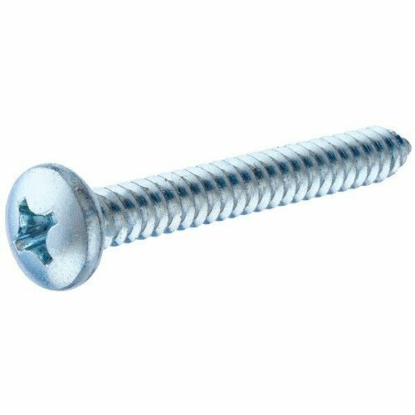 Hillman Screw, #4-24 Thread, 3/4 in L, Coarse Thread, Pan Head, Phillips Drive, Steel, Zinc, 100 PK 80007